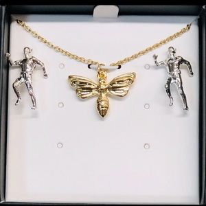 Ant man and the wasp necklace earrings set of 2